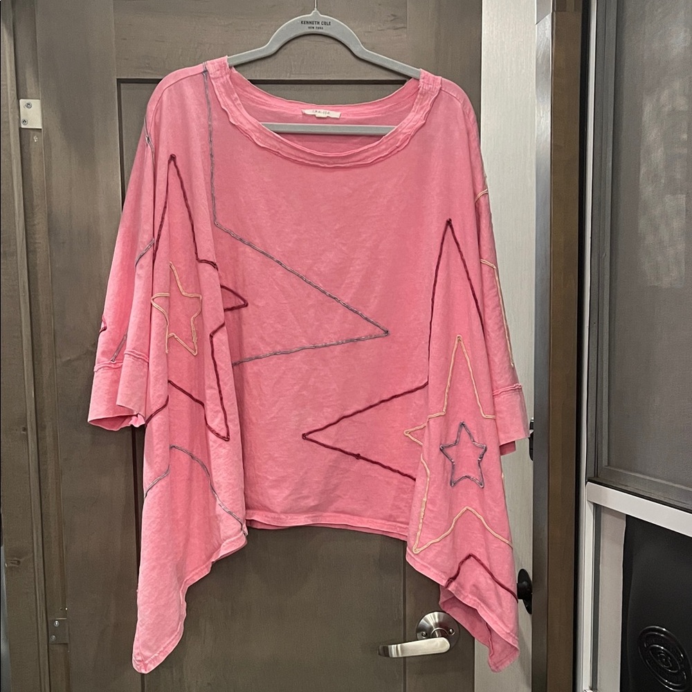 Oli & Hali Pink Star Patterned Tunic Top